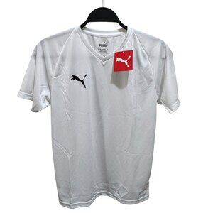 Puma NWT Youth Size XL White LIGA Core V-Neck Training Soccer Jersey Shirt NWT
